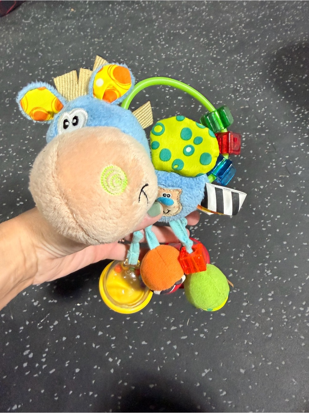 Plush Blue & Green Multi-Activity Baby Toy